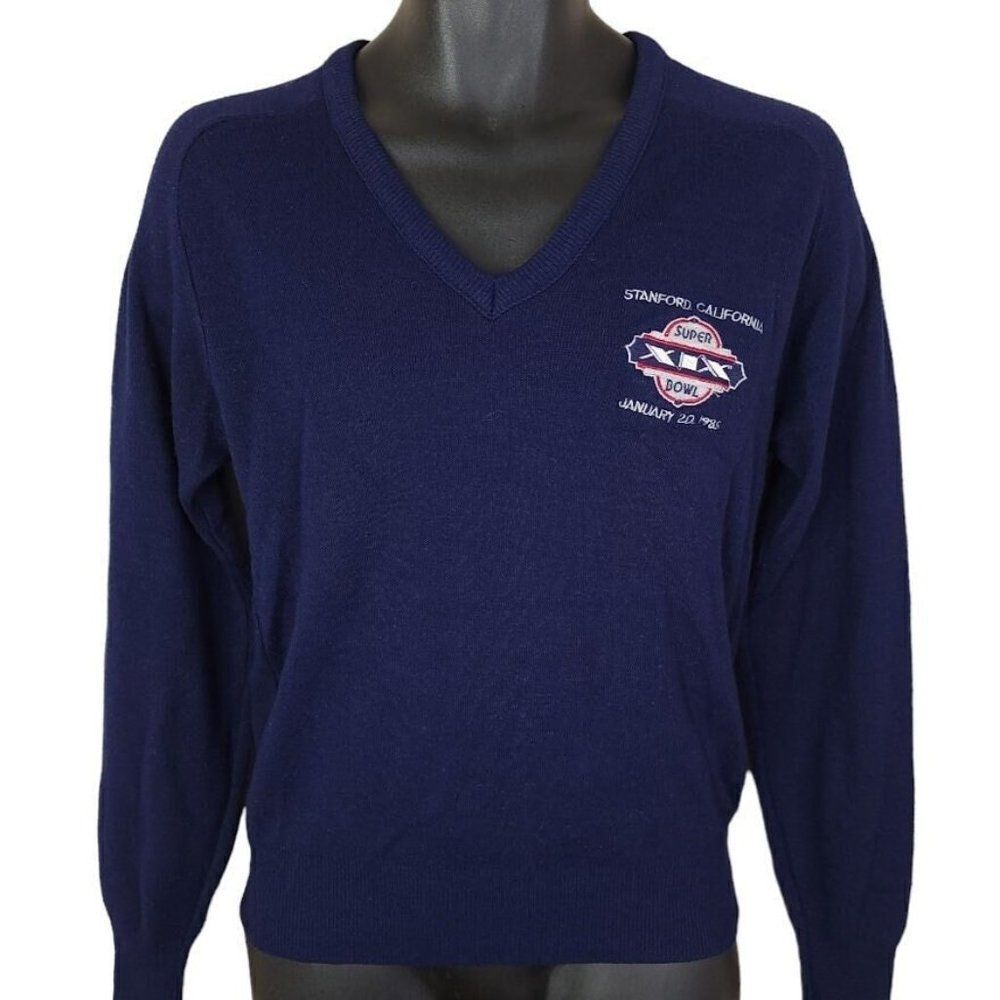 Super Bowl XIX Sweater Vintage 80s 1985 San Francisco 49ers Miami Dolphins Small